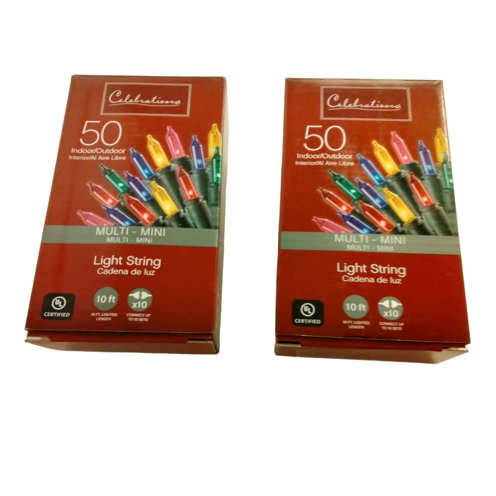 Celebrations Mini String Lights Multicolored 50 Ct Christmas 10 Ft Lot 2